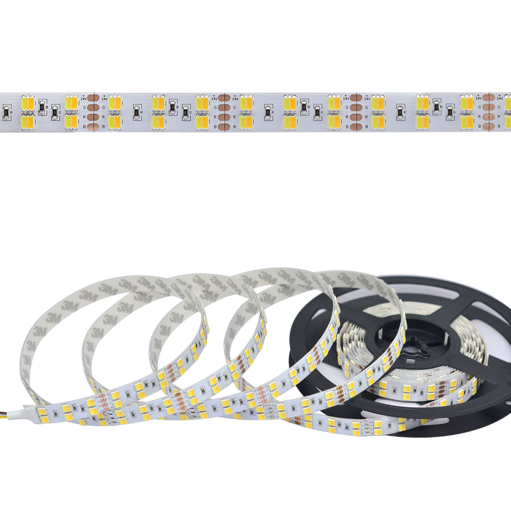 Double Row DC12/24V 5050SMD 600LEDs 2in1 Flexible CCT LED Tape Lights - Pure White+Warm White Double Row DC12/24V 5050SMD 600LEDs 2in1 Flexible CCT LED Tape Lights - Pure White+Warm White